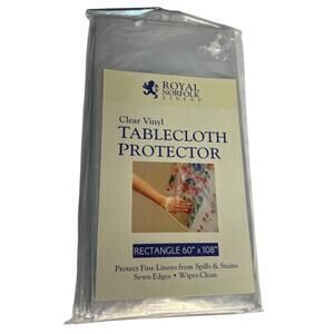 NWT ROYAL NORFOLK LINENS CLEAR VINYL TABLECLOTH PROTECTOR - Rectangle 60"x108"